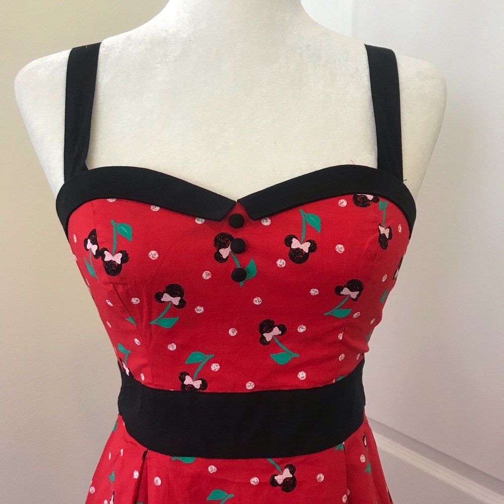 MINNIE MOUSE Disney Cherry Pinup Dress Red Size Sm - Picture 2 of 8